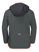 Jack Wolfskin Softshell Jacket Fourwinds (wind & water repellent) dark green Kids
