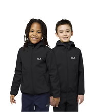 Jack Wolfskin Softshelljacke Fourwinds (winddicht, gefüttert) schwarz Kinder/Jugendliche (104-152)