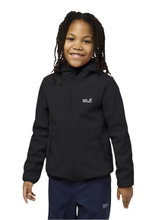 Jack Wolfskin Softshelljacke Fourwinds (winddicht, gefüttert) schwarz Kinder/Jugendliche (104-152)