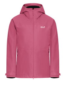 Jack Wolfskin Übergangs-Wanderjacke Wild Places 3in1 (wasserdicht, winddicht) pink Damen