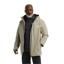 Jack Wolfskin Übergangs-Wanderjacke Icecape Down 3in1 (wasserdicht, winddicht, atmungsaktiv) beige Herren
