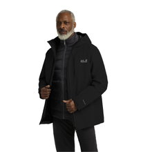 Jack Wolfskin Übergangs-Wanderjacke Icecape Down 3in1 (wasserdicht, winddicht, atmungsaktiv) schwarz Herren