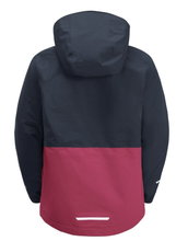 Jack Wolfskin Transition Jacket Snowy Days 2023 (waterproof and windproof, fleece lining) dark blue/fuchsia Kids