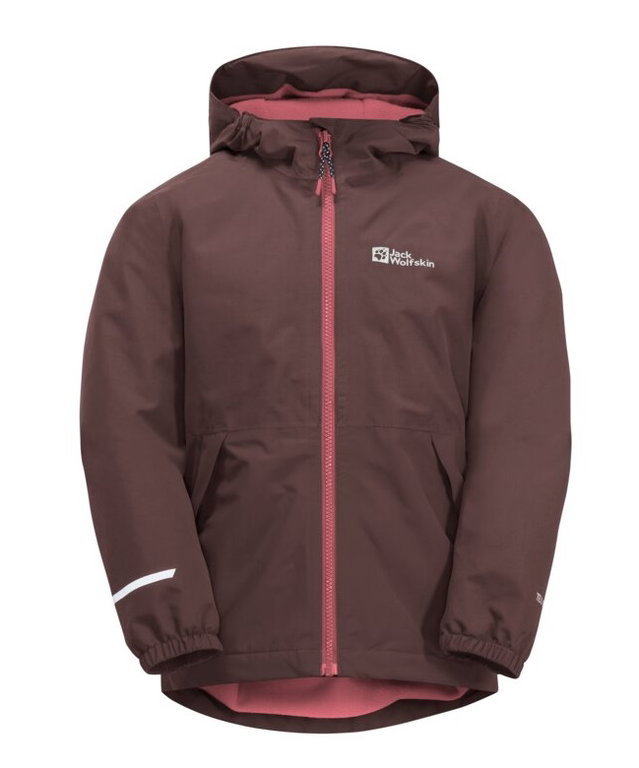 Jack Wolfskin Übergangsjacke Snowy Days 2023 (wasser- und winddicht, Fleece-Futter) berrypink Kinder (164-176)