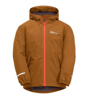 Jack Wolfskin Übergangsjacke Snowy Days 2023 (wasser- und winddicht, Fleece-Futter) hellbraun Kinder (164-176)