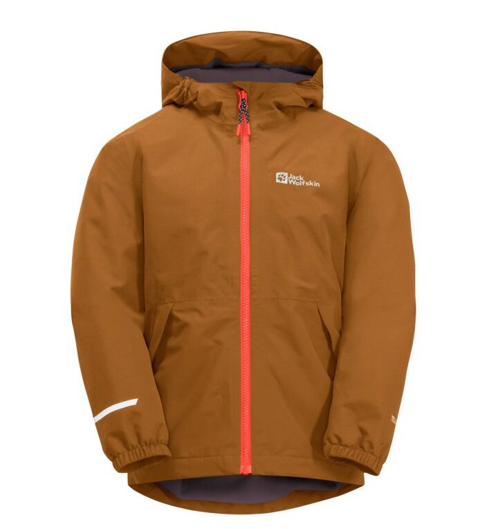 Jack Wolfskin Übergangsjacke Snowy Days 2023 (wasser- und winddicht, Fleece-Futter) hellbraun Kinder (164-176)