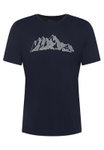 Jack Wolfskin Wander-Tshirt Peak Graphic (atmungsaktiv, schnelltrocknend) navyblau Herren