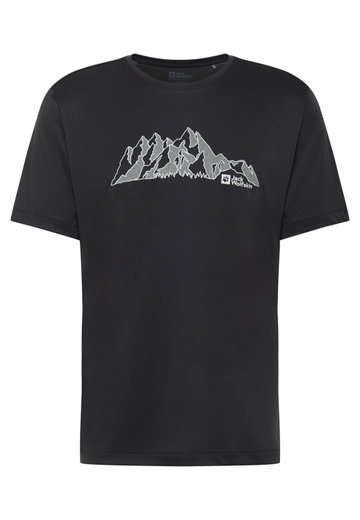 Jack Wolfskin Wander-Tshirt Peak Graphic (atmungsaktiv, schnelltrocknend) phantomgrau Herren