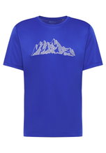 Jack Wolfskin Wander-Tshirt Peak Graphic (atmungsaktiv, schnelltrocknend) blau Herren