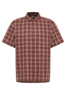 Jack Wolfskin Wanderhemd Planalto (Bio-Baumwolle) Kurzarm rot Herren