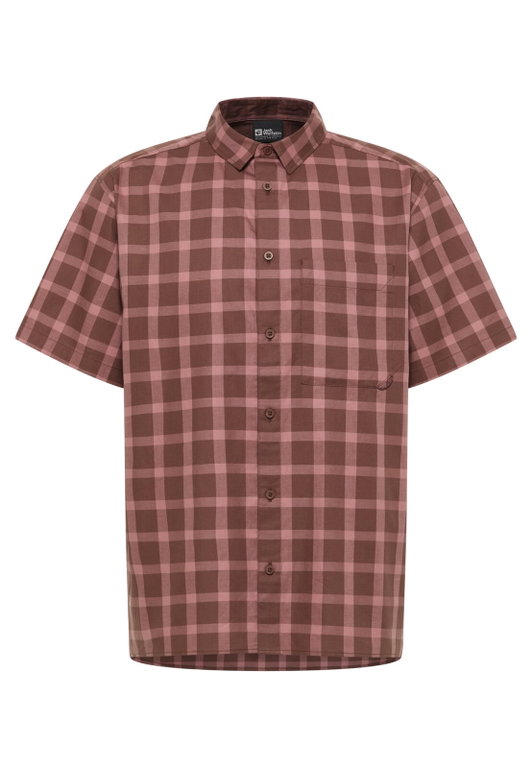 Jack Wolfskin Wanderhemd Planalto (Bio-Baumwolle) Kurzarm rot Herren