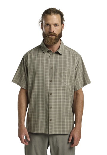 Jack Wolfskin Wanderhemd Meseta (schnelltrocknend, atmungsaktiv) Kurzarm braun Herren