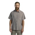 Jack Wolfskin Wanderhemd Meseta (schnelltrocknend, atmungsaktiv) Kurzarm grau/braun Herren