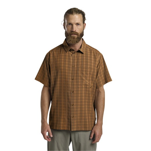Jack Wolfskin Wanderhemd Meseta (schnelltrocknend, atmungsaktiv) Kurzarm braun Herren