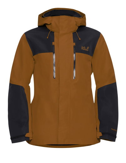 Jack Wolfskin Wanderjacke-/Regenjacke Jasper 2-Lagen (Wetterschutzjacke, wasserdicht, winddicht) orange/schwarz Herren