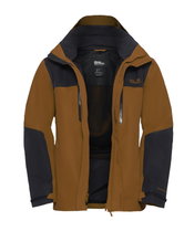 Jack Wolfskin Wanderjacke-/Regenjacke Jasper 2-Lagen (Wetterschutzjacke, wasserdicht, winddicht) orange/schwarz Herren