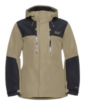 Jack Wolfskin Hiking Jacket/Rain Jacket Jasper 2-Layer (Weather Protection Jacket, Waterproof, Windproof) Beige/Black Men's
