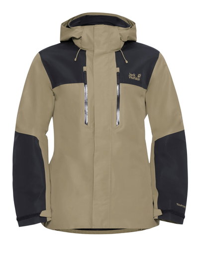 Jack Wolfskin Hiking Jacket/Rain Jacket Jasper 2-Layer (Weather Protection Jacket, Waterproof, Windproof) Beige/Black Men's