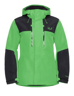 Jack Wolfskin Wanderjacke-/Regenjacke Jasper 2-Lagen (Wetterschutzjacke, wasserdicht, winddicht) grün/schwarz Herren