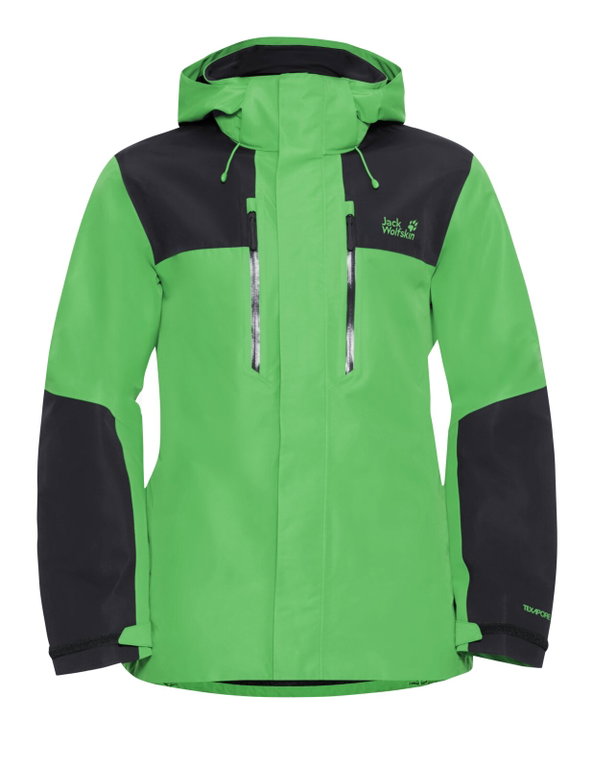 Jack Wolfskin Wanderjacke-/Regenjacke Jasper 2-Lagen (Wetterschutzjacke, wasserdicht, winddicht) grün/schwarz Herren