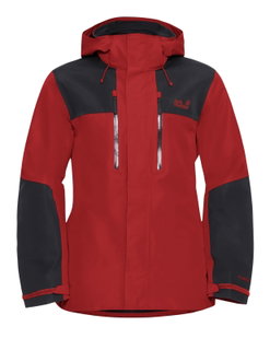 Jack Wolfskin Wanderjacke-/Regenjacke Jasper 2-Lagen (Wetterschutzjacke, wasserdicht, winddicht) rot/schwarz Herren