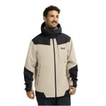 Jack Wolfskin Wanderjacke-/Regenjacke Flextrail 2-Lagen (wasserdicht, winddicht) beige/schwarz Herren