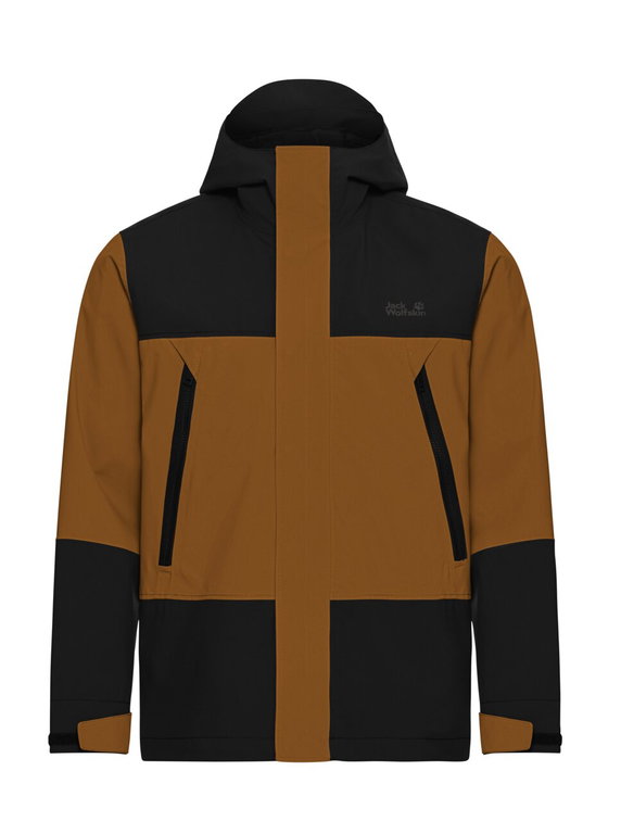 Jack Wolfskin Wanderjacke-/Regenjacke Onera 2L (wasserdicht, winddicht) braun/schwarz Herren