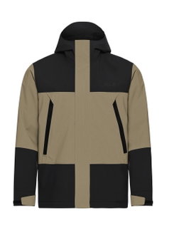Jack Wolfskin Wanderjacke-/Regenjacke Onera 2L (wasserdicht, winddicht) hellbraun/schwarz Herren