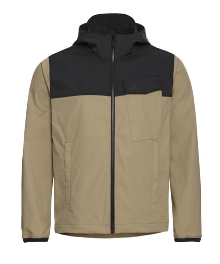 Jack Wolfskin Mahani Hiking Jacket (UV Protection, Lightweight, Breathable) Light Brown/Black Men's