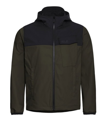 Jack Wolfskin Wanderjacke Mahani (UV-Schutz, leicht, atmungsaktiv) khakigrün/schwarz Herren