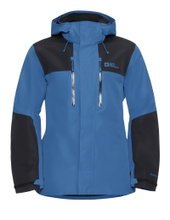 Jack Wolfskin Wanderjacke-/Regenjacke Jasper 2-Lagen (Wetterschutzjacke, wasserdicht, winddicht) blau/schwarz Herren
