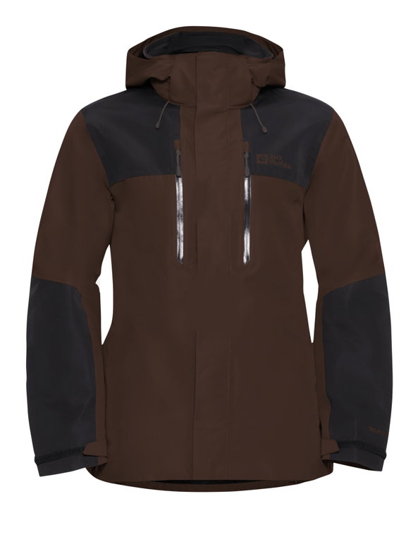 Jack Wolfskin Wanderjacke-/Regenjacke Jasper 2-Lagen (Wetterschutzjacke, wasserdicht, winddicht) dunkelbraun Herren