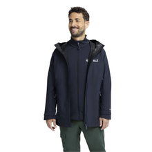 Jack Wolfskin Wanderjacke Litestride 3in1 (wasserdicht, winddicht, mit Fleece-Innenjacke) nachtblau Herren