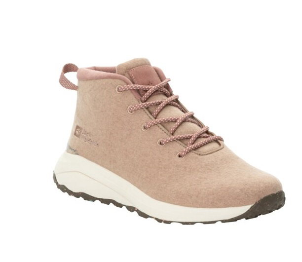 Jack Wolfskin Wanderschuhe Campfire Mid Wool (Bio-Baumwolle, bequem, atmungsaktiv) rosa Damen