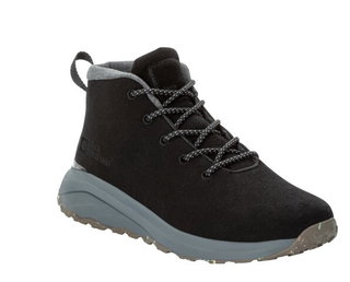Jack Wolfskin Wanderschuhe Campfire Mid Wool (Bio-Baumwolle, bequem, atmungsaktiv) phantomgrau Damen