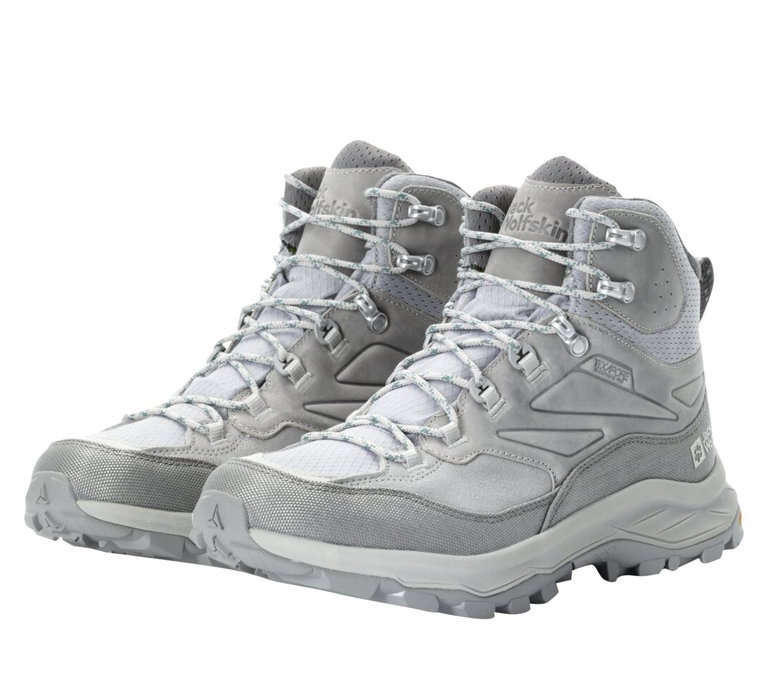Jack Wolfskin Wanderschuhe Cyrox Texapore Mid (Leder/Textil, wasserdicht) grau Herren