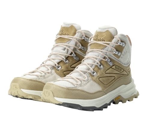 Jack Wolfskin Wanderschuhe Cyrox Texapore Mid (Leder/Textil, wasserdicht) braun/cremeweiss Damen