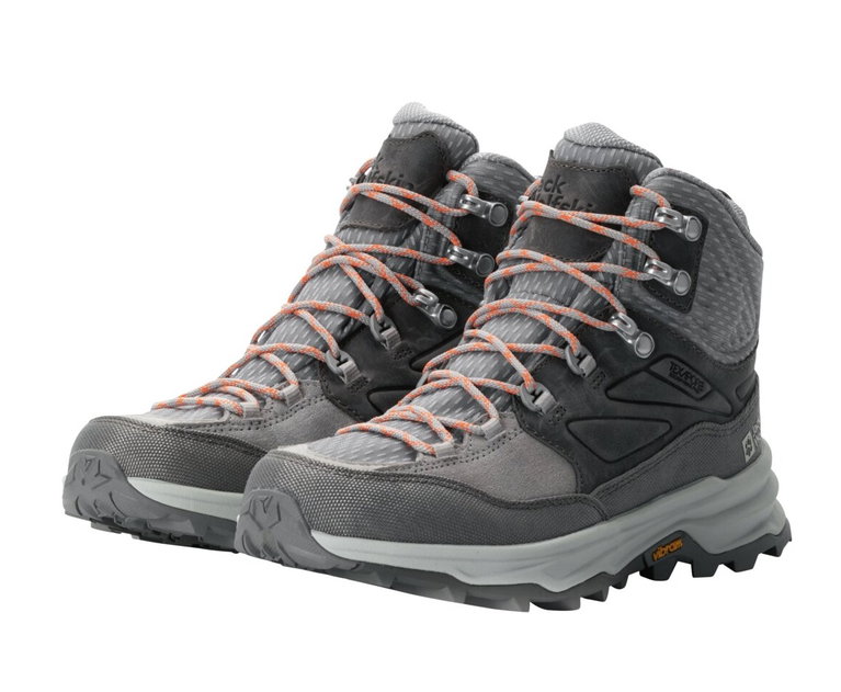 Jack Wolfskin Wanderschuhe Cyrox Texapore Mid (Leder/Textil, wasserdicht) grau Damen
