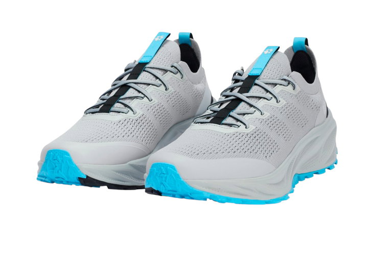 Jack Wolfskin Wanderschuhe PS Trail Knit Low (Fast-Hiking, leicht) hellgrau/türkis Herren