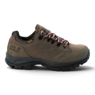 Jack Wolfskin Wanderschuhe Rebellion Texapore Low (Trekking, wasserdicht, 100% PFC-frei) braun/phantomgrau Damen