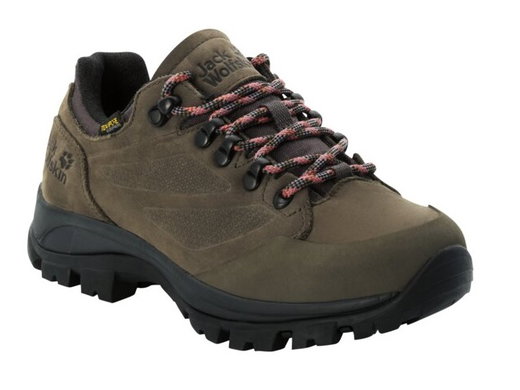Jack Wolfskin Wanderschuhe Rebellion Texapore Low (Trekking, wasserdicht, 100% PFC-frei) braun/phantomgrau Damen