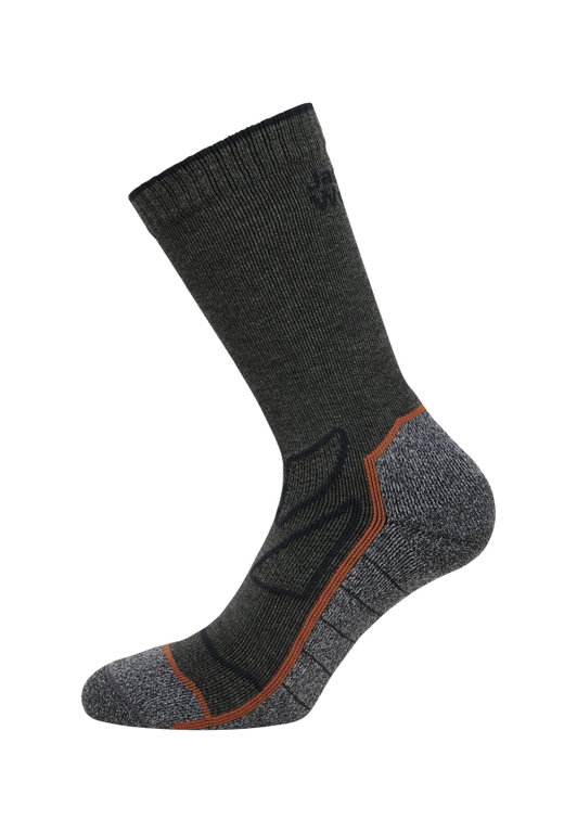Jack Wolfskin Wandersocke Crew Vojo CL (geruchshemmend, schnelltrocknend) dunkelgrau - 1 Paar