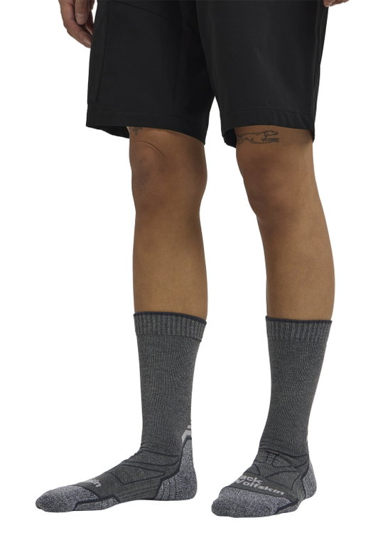 Jack Wolfskin Wandersocke Crew Vojo Light CL (geruchshemmend, schnelltrocknend) grau - 1 Paar
