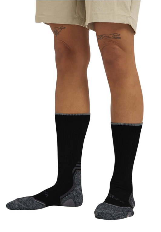 Jack Wolfskin Wandersocke Hike Merino CL Crew (Merinowolle-Mischung, atmungsaktiv) schwarz - 1 Paar
