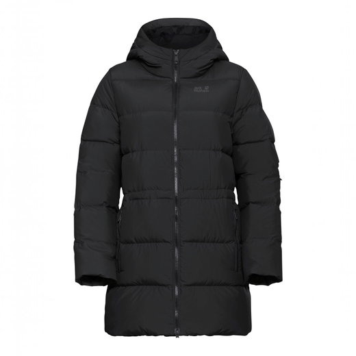Jack Wolfskin Winter-Daunenjacke Frozen Palace Long (winddicht, warm) schwarz Damen