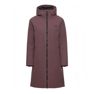 Jack Wolfskin Winter-Daunenmantel Fiora Bay Coat (winddicht, wasserdicht) plum Damen