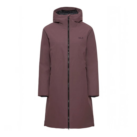 Jack Wolfskin Winter-Daunenmantel Fiora Bay Coat (winddicht, wasserdicht) plum Damen
