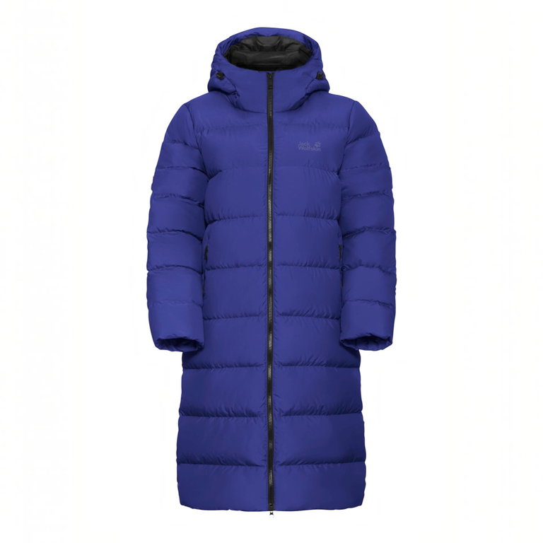 Jack Wolfskin Winter-Daunenmantel Frozen Palace Coat 2026 (winddicht, wasserabweisend) royalblau Damen