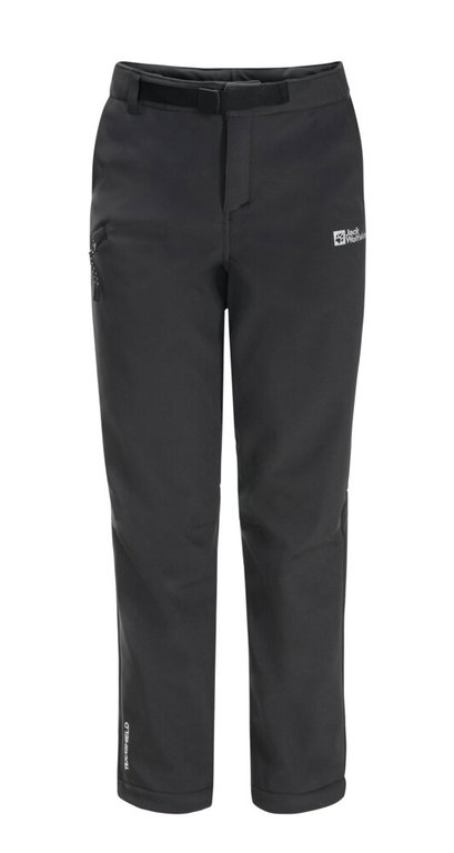 Jack Wolfskin Winter-Softshellhose Actamic Pants (winddicht, wasserabweisend, atmungsaktiv) lang phantomgrau Kinder