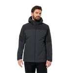 Jack Wolfskin Winterjacke Glaabach 3in1 (wasserdicht, winddicht, mit Fleece-Innenjacke) schwarz Herren